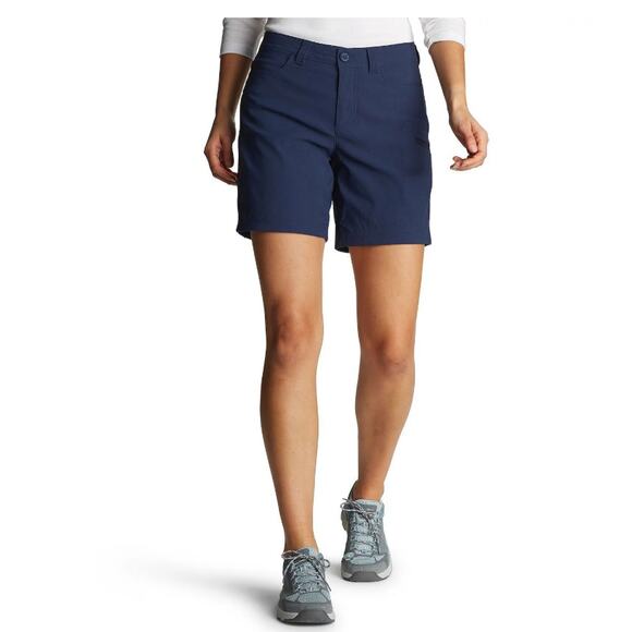 Eddie Bauer Women's Rainier Shorts Navy Blue Size 6 Hiking Gorpcore 7" Inseam - Picture 1 of 8